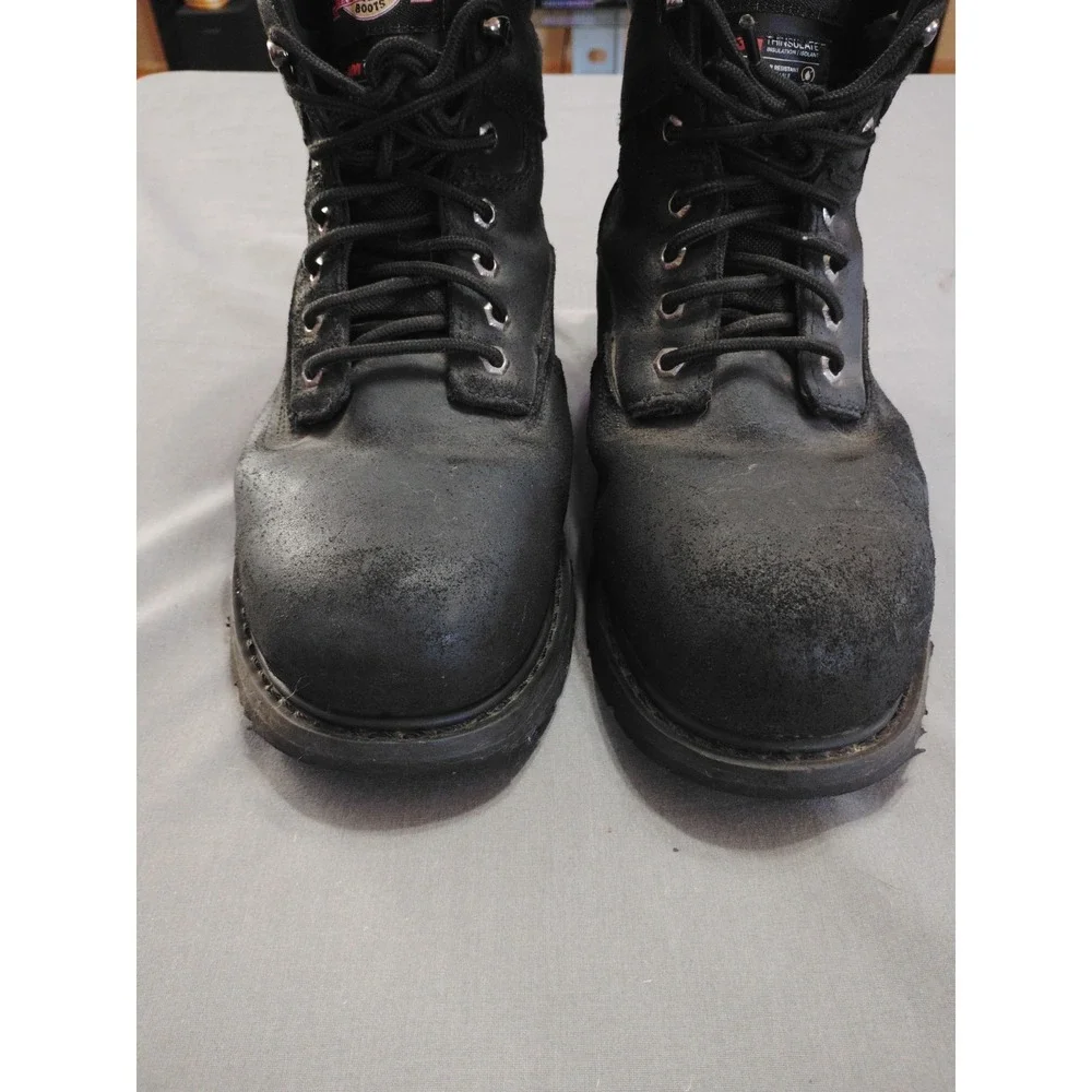 Brahma Bravo Men 11W Black Leather Steel Toe Work Hiking‎ Biker Western Boots**